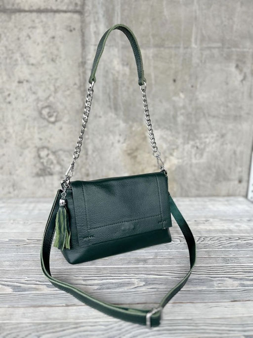 Женская кожаная сумка через плечо 8722-9 Грин