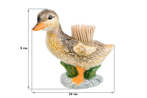 Вазочка под зубочистки 45 мл 10*5*9 см Уточка + зубочистки - Elan gallery фото 2