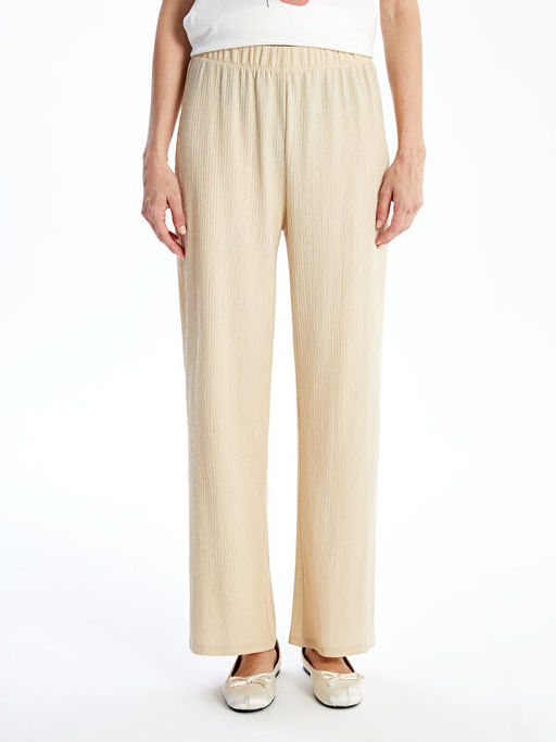 Beli Lastikli Dokulu Geni? Pa?a Kad?n Pantolon