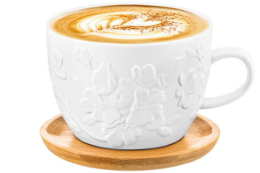 Чашка для капучино и кофе латте 500 мл 15*12,8*8,5 см Цветущая сакура+ дерев. подставка - Elan gallery фото 12