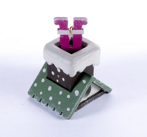 Новогоднее украшение из дерева: Домик с ногами Санта Клауса 6011 - Idh фото 3