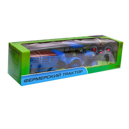 Трактор радиоуправляемый Фермер, с прицепом, работает от аккумулятора, цвет синий - Автоград фото 7