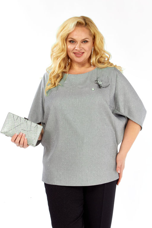 Блуза Элль стиль 2436а серый  фото 4