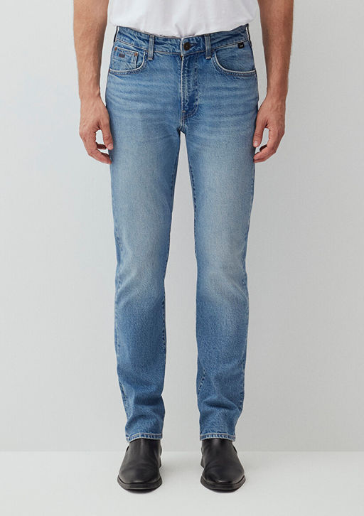 Dylan Classic Denim Puslu Indigo Mavisi Jean Pantolon  фото 4