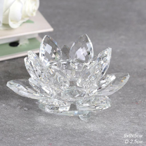 Подсвечник Лотос 9,5 см / GT792 /уп 60/прозрачный - Галеонтрейд фото 3