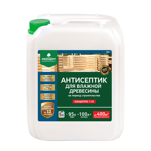 PROSEPT BiO - антисептик для влажной древесины. Концентрат 1:19. 5л  фото 2