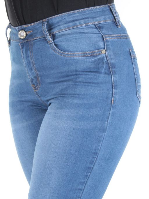 L0132 BLUE Джинсы зауженные женские Vickys Love - Фабричный китай фото 4