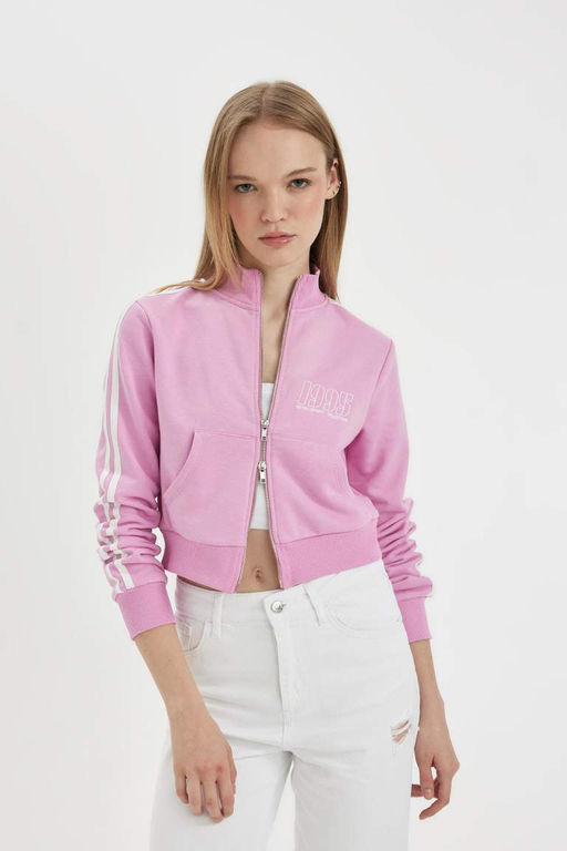 Толстовка на молнии с крутым приталенным принтом - Defacto фото 6