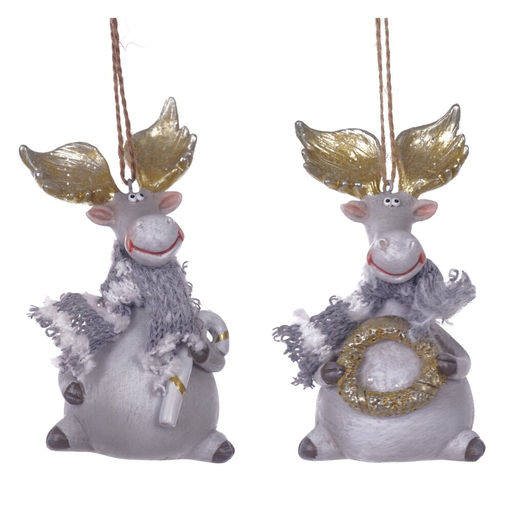 Фигурка декоративная подвесная "Олень", L5,5 W4,5 H10,5 см, 2в.