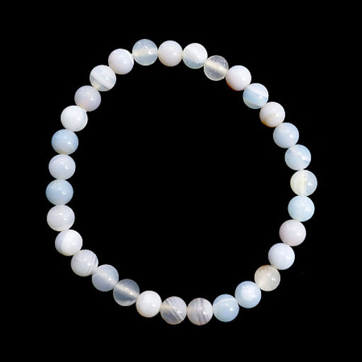 Браслет из камня Голубой агат карьерный роста и удачных сделок 6мм