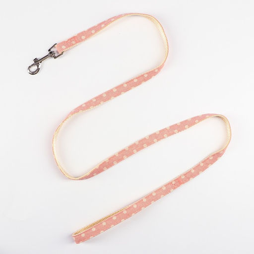 Комплект с мягкой шлейкой Горох, размер М, поводок 120 х 1,5 см, ОГ 34-66 см, розовый - Пижон фото 7