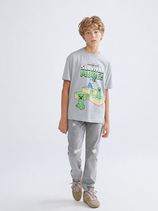 Minecraft Bask?l? Erkek ?ocuk Ti??rt