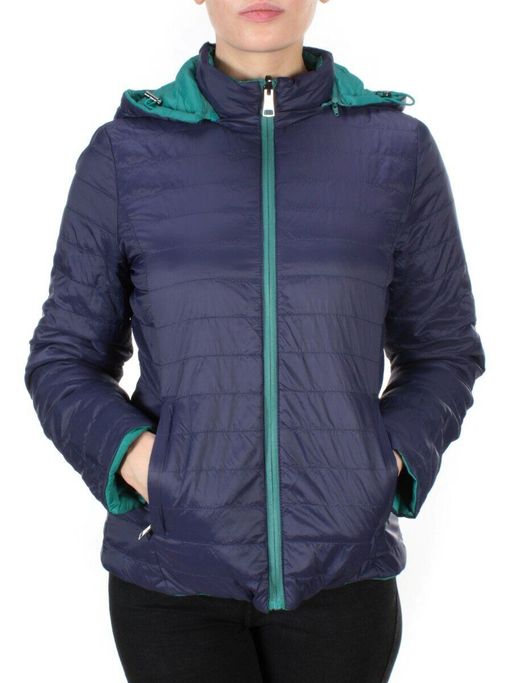 9313 TURQUOISE/BLUE Куртка демисезонная двухсторонняя женская RIKA (100 гр. синтепон) - Fashion фото 2