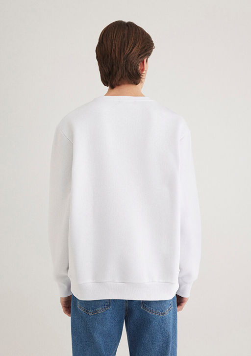 Miav Bask?l? Beyaz Sweatshirt - Mavi фото 4