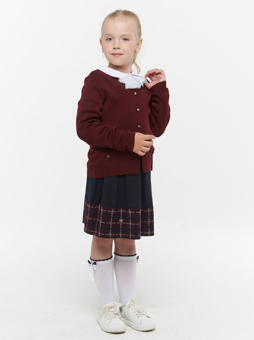 Жакет для девочек 193-7105. 1096 бордо