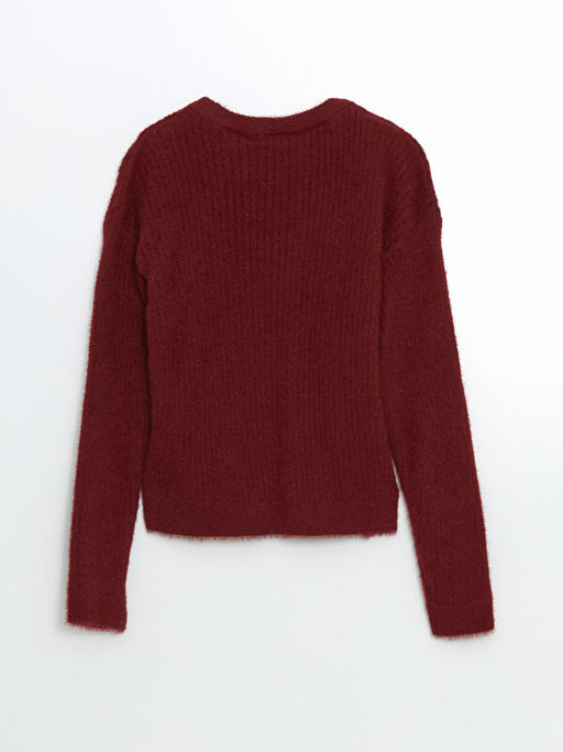 Bisiklet Yaka K?z ?ocuk Triko Kazak