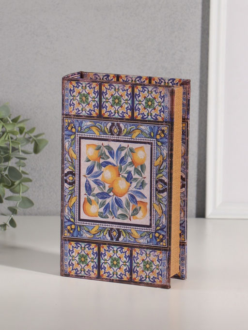 Шкатулка книга - сейф «Солнечные лимоны» дерево, искусственная кожа, 21×13×5 см