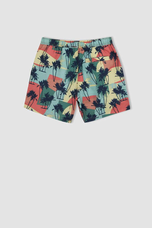 Шорты для плавания выше колена с узором пальмы - Defacto фото 9