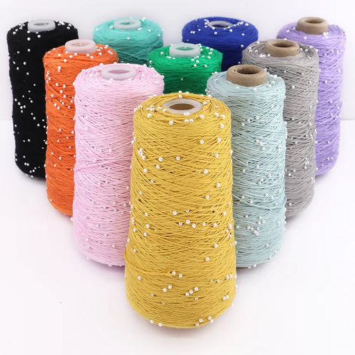 Цена за 1 мотков пряжи ХЛОПОК С БУСИНОЙ 3мм