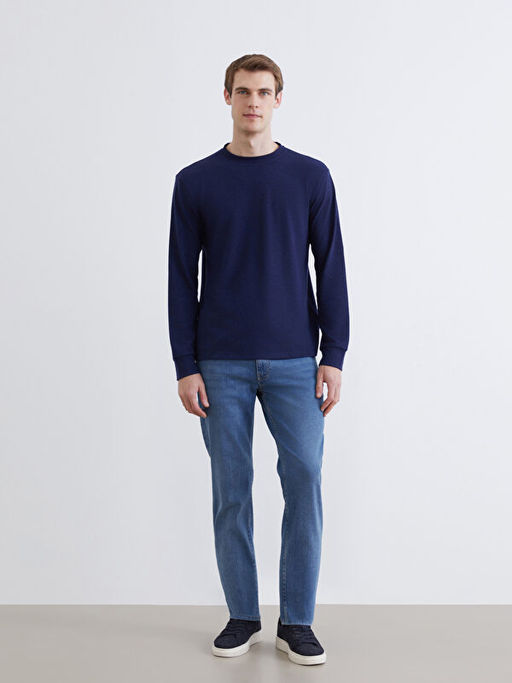 Bisiklet Yaka Erkek Sweatshirt