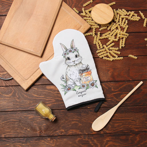 Варежка-прихватка Доляна Сладкой жизни 20х28 см, 35% хл, 65% пэ, ватин 250 г/м2  фото 5