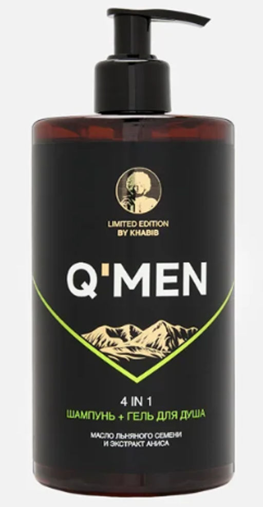 QMEN Шампунь/гель/душ 4в1 масло Льняного семени+экстр,Аниса 640мл с дозат.
