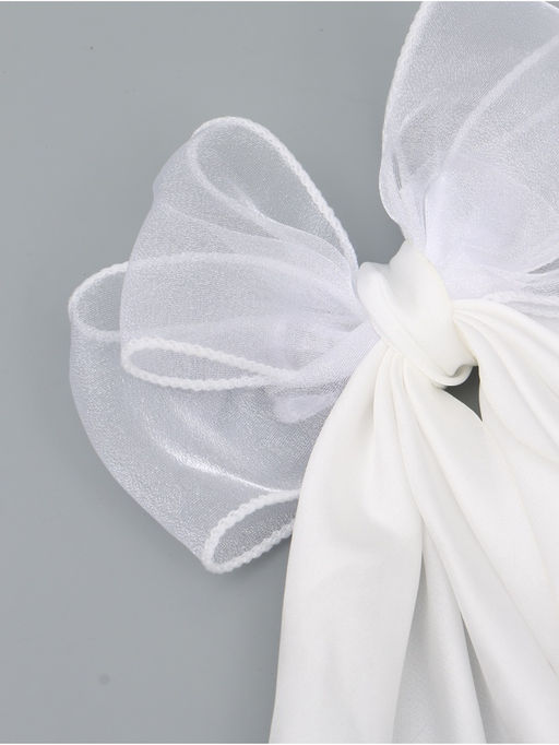 Бант для волос на заколке с лентами, белый, Принцессы