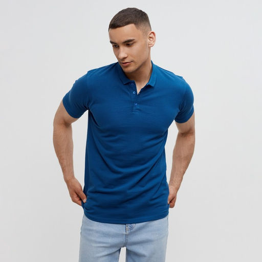Футболка поло мужская MINAKU REGULAR FIT: синяя, р-р 42
