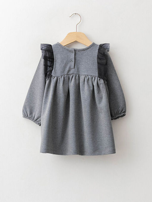 Bisiklet Yaka Uzun Kollu Minnie Mouse Bask?l? K?z Bebek Elbise - Waikiki фото 2