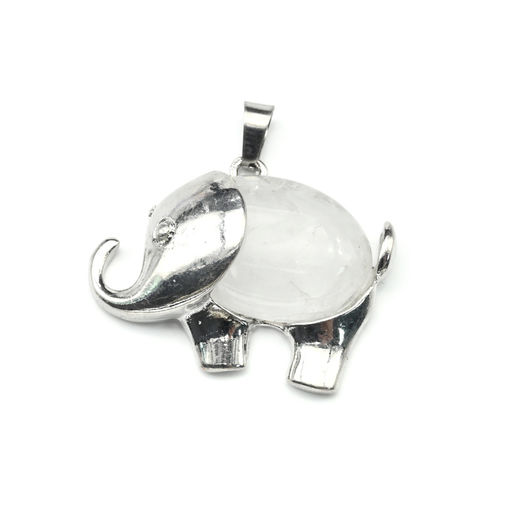 Подвеска Слон 38*25мм с горным хрусталем