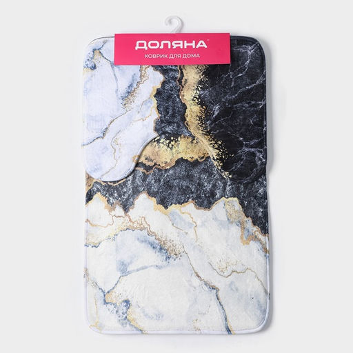 Коврики для ванной и туалета Доляна Мрамор, 2 шт: 79?50 см, 50?39 см  фото 6