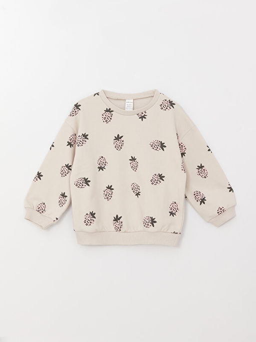 Bisiklet Yaka Uzun Kollu Bask?l? K?z Bebek Sweatshirt 2li - Waikiki фото 3