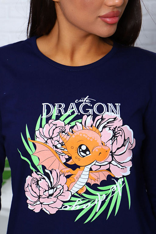 Костюм с брюками, принт, синий (954-1) - Плиона фото 7