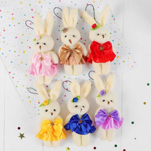 Мягкая игрушка Зайка юбка с бантом на брелоке, цвета МИКС - Simaland фото 2