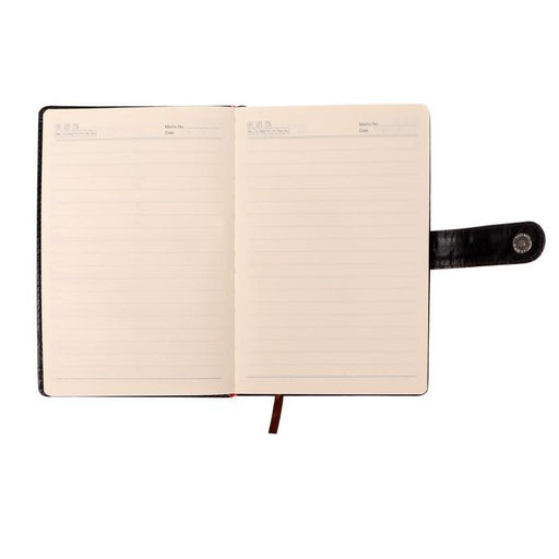 Ежедневник недатированный Calligrata, А5, в линейку, с хлястиком, 100 листов, обложка ПВХ, чёрный  фото 5