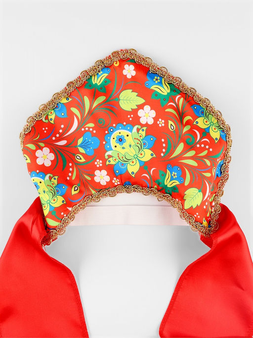 Кокошник карнавальный «Народные узоры», красный