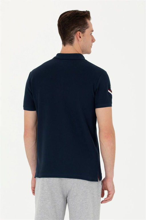 Мужская темно-синяя футболка с воротником-поло - U.s. polo assn фото 5