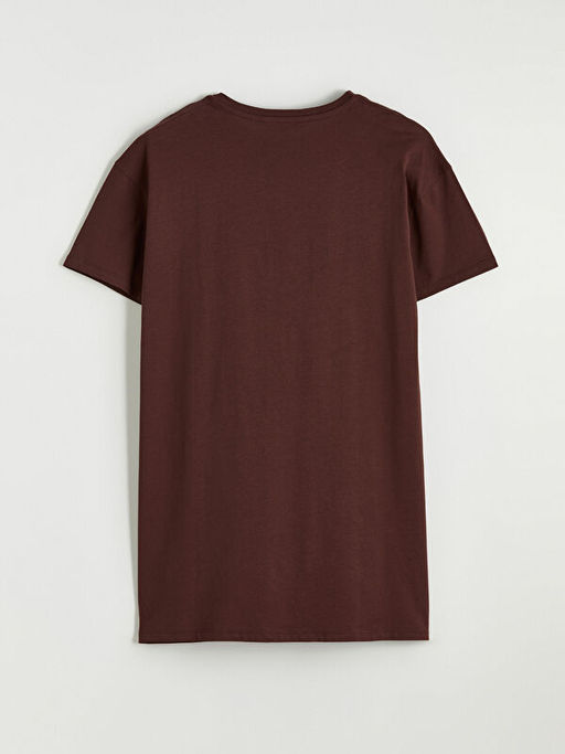 Bisiklet Yaka Bask?l? Kad?n Gecelik