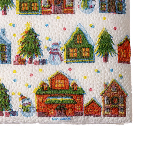 Салфетки бумажные С Новым годом: домики, однослойные, 24?24 см, 20 шт. - Страна карнавалия фото 5