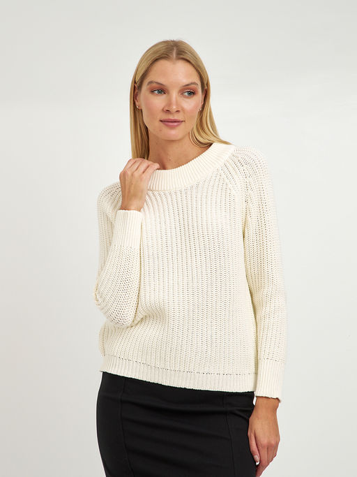 джемпер женский из хлопка с рукавом реглан - Glenfield фото 3