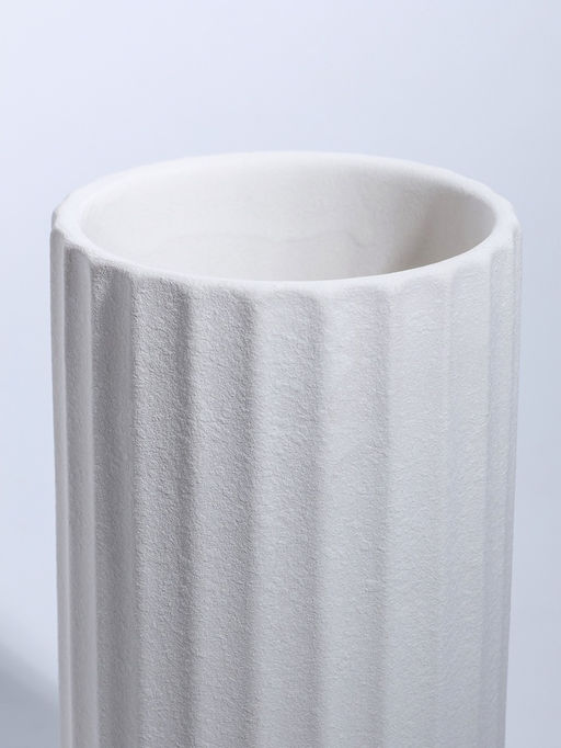 Ваза для цветов «Абиджил», линии, h=21, d=11 см, керамика, белая