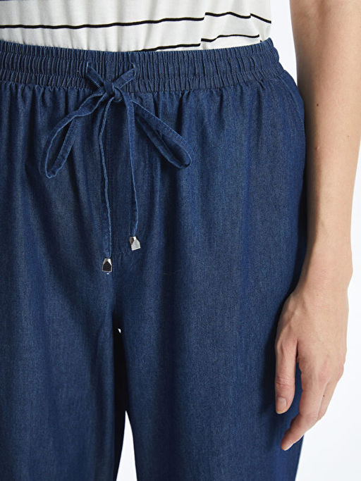 Beli Lastikli Wideleg Kad?n Jean Pantolon