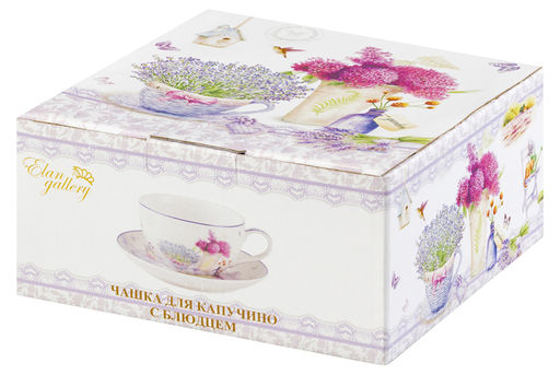 Чашка для капучино + блюдце 350 мл 14*11*6 см Лаванда NEW BONE CHINA - Elan gallery фото 8