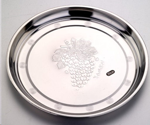 Блюдо 30 см металл с декором Виноград /h=2,5/ L-39 /уп 150/ 0.111 - Галеонтрейд фото 2
