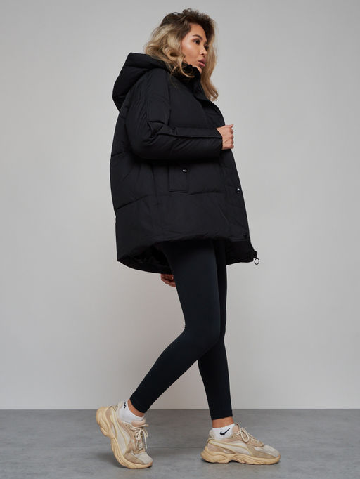 Зимняя женская куртка модная с капюшоном черного цвета 52308Ch - Holdluck фото 21
