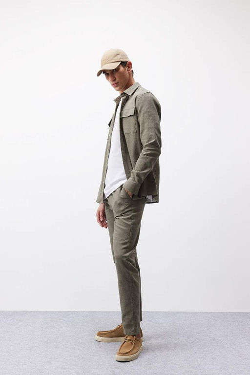 Regular Fit Normal Kesim Yazl?k Dokuma Kanvas Jogger Pantolon - Defacto фото 2