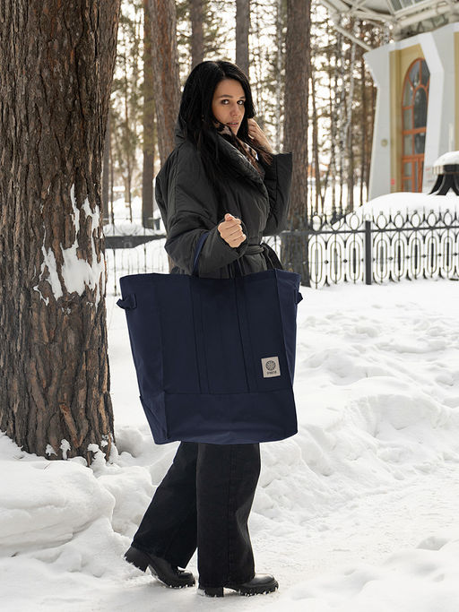 Корзина для белья 40,2x30,2x50,2 тёмно-синий оксфорд - Denastia фото 7