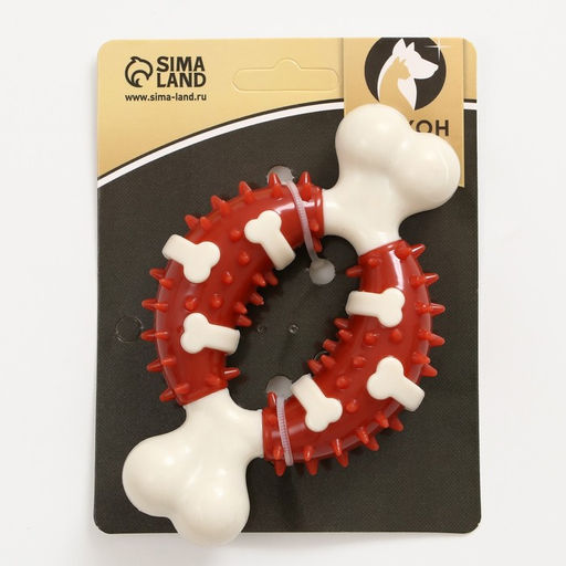 Игрушка для собак Кость Пижон Premium, 12,5 см, TPR+нейлон  фото 4