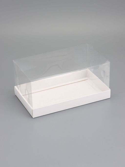 Цена за 2 шт. Кондитерская коробка под рулет, белая, с прозрачной крышкой, 25×15×12 см