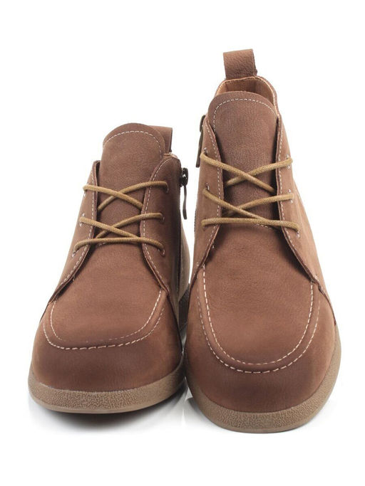 01-S77-99 BROWN Ботинки демисезонные женские (натуральная замша, байка)